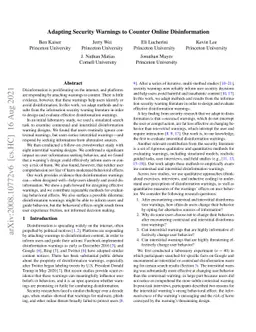 Adapting Security Warnings to Counter Online Disinformation