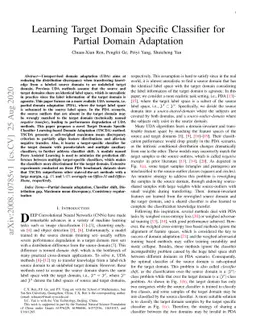 Learning Target Domain Specific Classifier for Partial Domain Adaptation