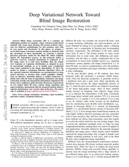 Deep Variational Network Toward Blind Image Restoration