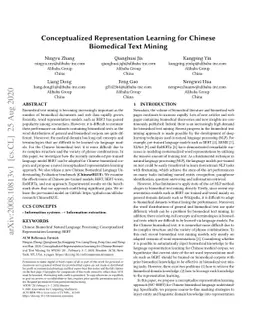 Conceptualized Representation Learning for Chinese Biomedical Text
  Mining