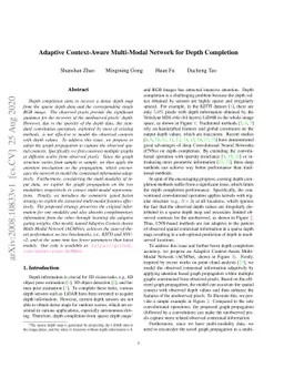 Adaptive Context-Aware Multi-Modal Network for Depth Completion