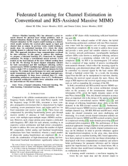 Federated Learning for Channel Estimation in Conventional and
  RIS-Assisted Massive MIMO
