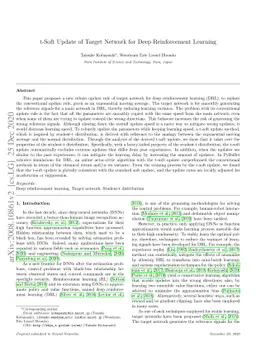 t-Soft Update of Target Network for Deep Reinforcement Learning