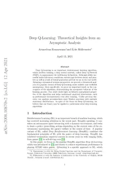 Deep Q-Learning: Theoretical Insights from an Asymptotic Analysis