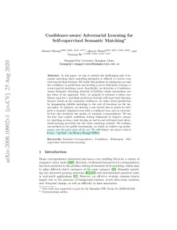 Confidence-aware Adversarial Learning for Self-supervised Semantic
  Matching