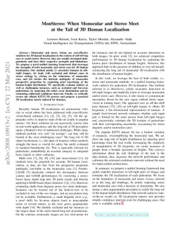 MonStereo: When Monocular and Stereo Meet at the Tail of 3D Human
  Localization