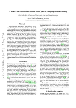 End-to-End Neural Transformer Based Spoken Language Understanding