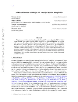 A Discriminative Technique for Multiple-Source Adaptation