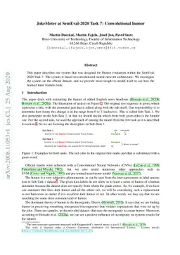 JokeMeter at SemEval-2020 Task 7: Convolutional humor