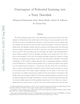 Convergence of Federated Learning over a Noisy Downlink