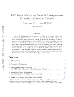 RLD Fisher Information Bound for Multiparameter Estimation of Quantum
  Channels