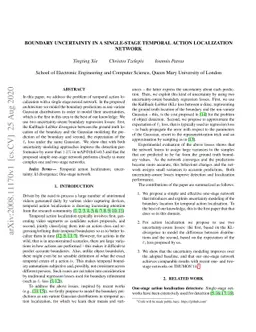 Boundary Uncertainty in a Single-Stage Temporal Action Localization
  Network
