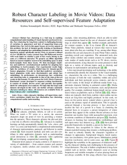 Robust Character Labeling in Movie Videos: Data Resources and
  Self-supervised Feature Adaptation