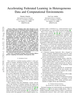 Accelerating Federated Learning in Heterogeneous Data and Computational
  Environments