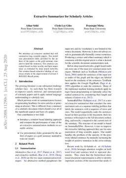 Extractive Summarizer for Scholarly Articles