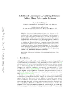 Likelihood Landscapes: A Unifying Principle Behind Many Adversarial
  Defenses