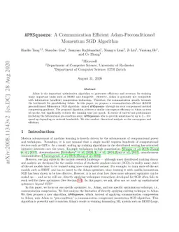 APMSqueeze: A Communication Efficient Adam-Preconditioned Momentum SGD
  Algorithm
