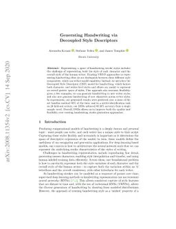 Generating Handwriting via Decoupled Style Descriptors