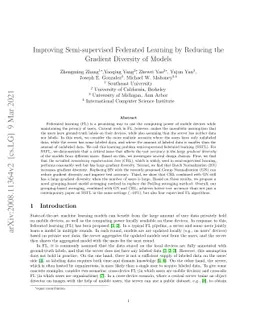 Improving Semi-supervised Federated Learning by Reducing the Gradient
  Diversity of Models