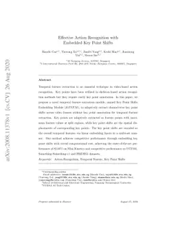 Effective Action Recognition with Embedded Key Point Shifts