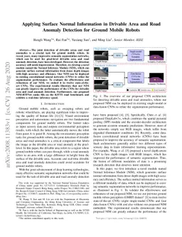 Applying Surface Normal Information in Drivable Area and Road Anomaly
  Detection for Ground Mobile Robots