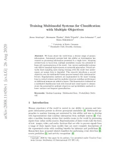 Training Multimodal Systems for Classification with Multiple Objectives