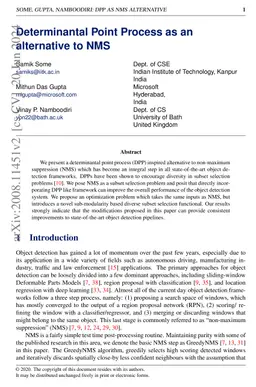 Determinantal Point Process as an alternative to NMS