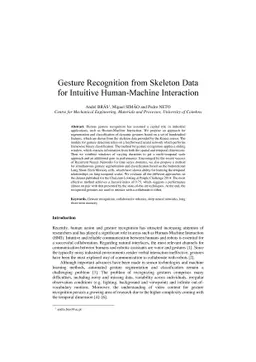 Gesture Recognition from Skeleton Data for Intuitive Human-Machine
  Interaction