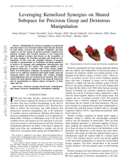 Leveraging Kernelized Synergies on Shared Subspace for Precision Grasp
  and Dexterous Manipulation
