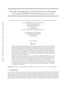 On the Composition and Limitations of Publicly Available COVID-19 X-Ray
  Imaging Datasets