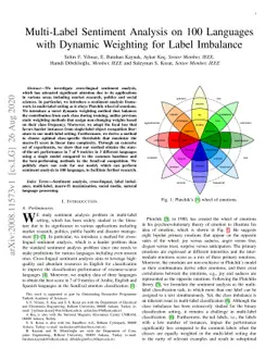 Multi-Label Sentiment Analysis on 100 Languages with Dynamic Weighting
  for Label Imbalance