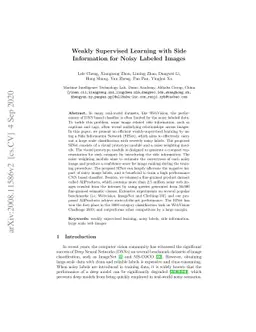 Weakly Supervised Learning with Side Information for Noisy Labeled
  Images