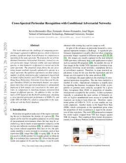 Cross-Spectral Periocular Recognition with Conditional Adversarial
  Networks