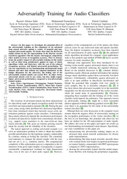Adversarially Training for Audio Classifiers