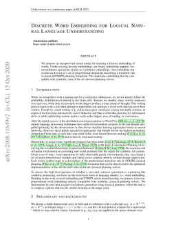 Discrete Word Embedding for Logical Natural Language Understanding