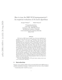 How to tune the RBF SVM hyperparameters?: An empirical evaluation of 18
  search algorithms