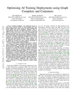 Optimising AI Training Deployments using Graph Compilers and Containers