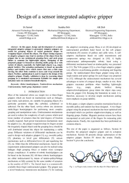 Design of a sensor integrated adaptive gripper