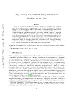 Deep Learning for Constrained Utility Maximisation