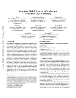 Learning Global Structure Consistency for Robust Object Tracking