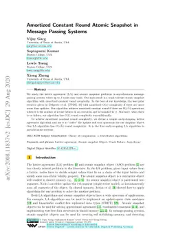 Amortized Constant Round Atomic Snapshot in Message-Passing Systems