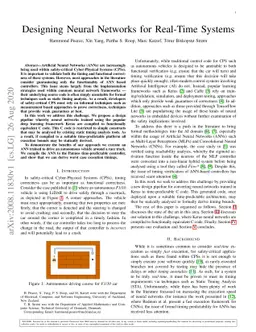 Designing Neural Networks for Real-Time Systems