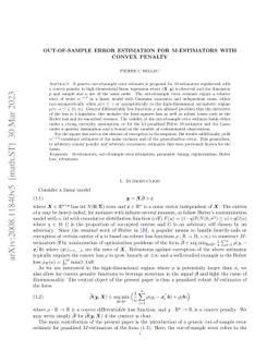 Out-of-sample error estimate for robust M-estimators with convex penalty