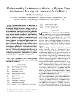 Decision-making for Autonomous Vehicles on Highway: Deep Reinforcement
  Learning with Continuous Action Horizon