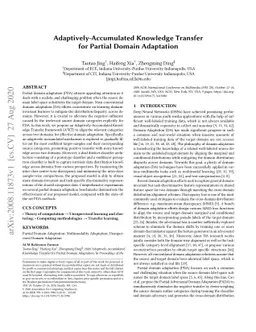 Adaptively-Accumulated Knowledge Transfer for Partial Domain Adaptation
