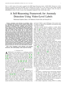 A Self-Reasoning Framework for Anomaly Detection Using Video-Level
  Labels