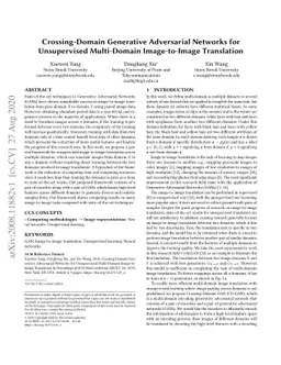 Crossing-Domain Generative Adversarial Networks for Unsupervised
  Multi-Domain Image-to-Image Translation