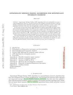 Approximate Message Passing algorithms for rotationally invariant
  matrices