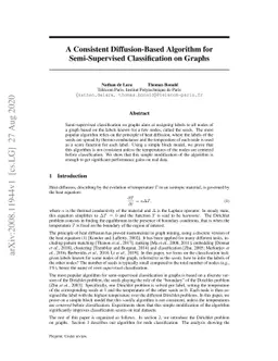A Consistent Diffusion-Based Algorithm for Semi-Supervised
  Classification on Graphs