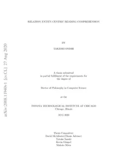 Relation/Entity-Centric Reading Comprehension